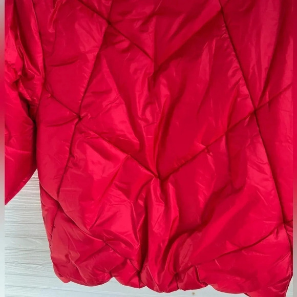 Urban Republic Red Hooded Puffer Coat Zip Up Fleece Lined Girls Size L (14/16) - Picture 9 of 15